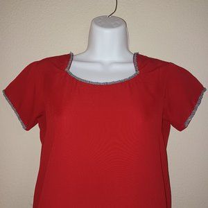 3 Piece Set: Maroon Kurta, Gray Shalwar, and Gray Dupatta